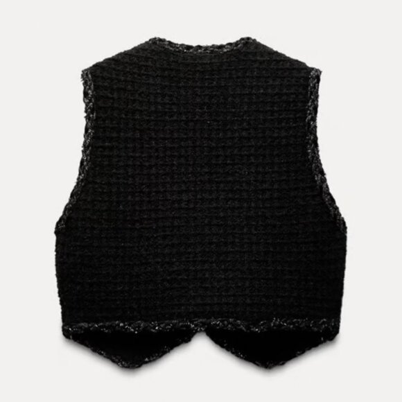 Zara Metallic Thread Knit Vest Top NWOT Size Small - Picture 3 of 8